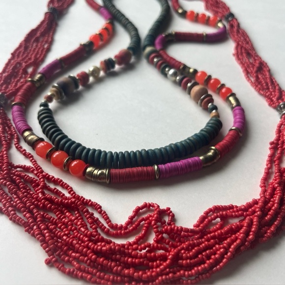 Vintage Multicolor Beaded Necklace Set - Picture 3 of 10